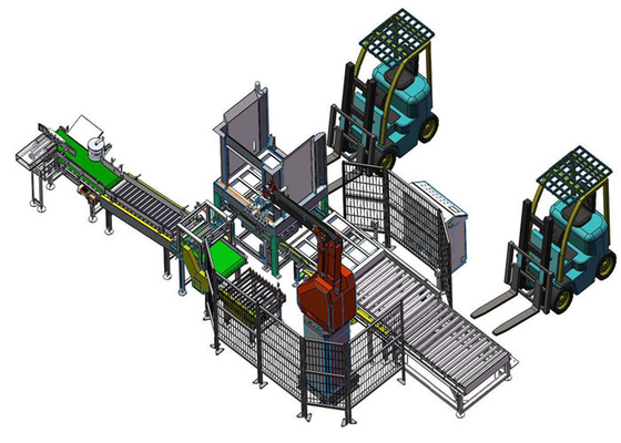 Choisissez et placez le robot de palettisation avec l'écran tactile de PLC dans l'industrie chimique